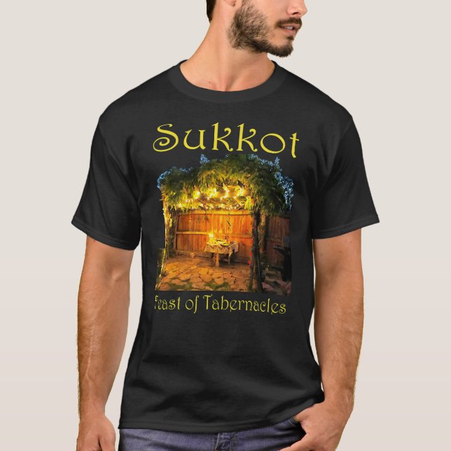 Camiseta Chag Sukkot Día de Acción de Gracias de tabernácul (Anverso)