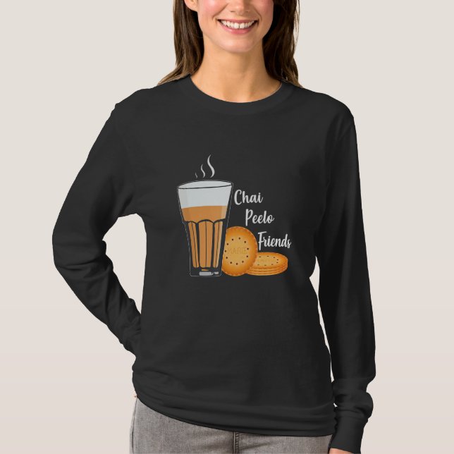 Camiseta Chai Peelo Friends Funny Hinidi Meme Chai Tea Bisc (Anverso)