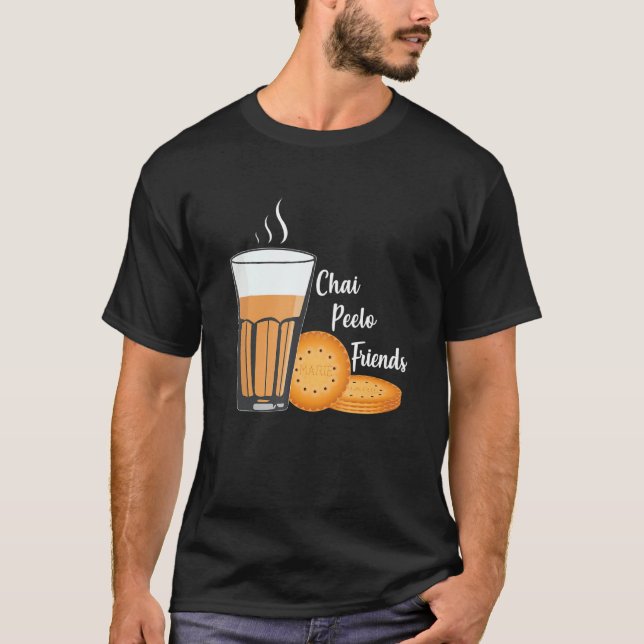 Camiseta Chai Peelo Friends Funny Hinidi Meme Chai Tea Bisc (Anverso)