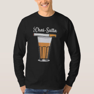 Camiseta Chai Sutta Chai Tea Glass Hindi Cita eslogan