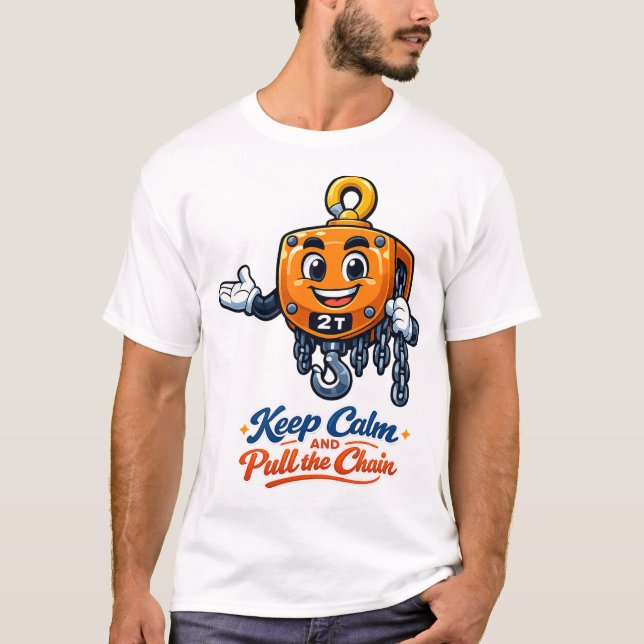 Camiseta Chain Hoist Mascot Keep Calm Pull Chain Tee (Anverso)