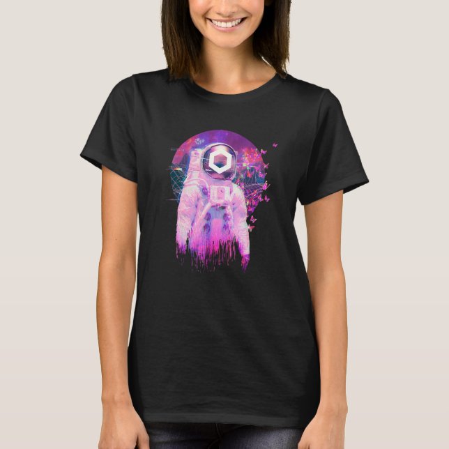 Camiseta Chainlink Crypto Moon Man Space Dream Cryptocurren (Anverso)