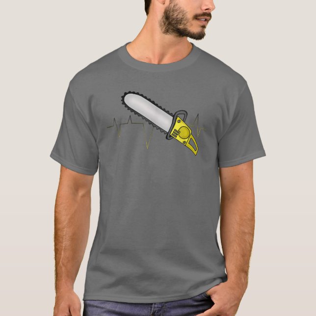 Camiseta Chainsaw Heartbeat Lover ama a Lumberjack (Anverso)
