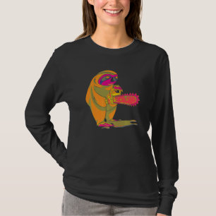 Camiseta Chainsaw Vaporwave Retro 80's Art Creepy Animal Sl