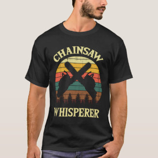 Camiseta Chainsaw Whisperer Lumberjack Vintage Retro Distre