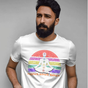 Camiseta de yoga para mujer con 7 chakras y cuello en V
