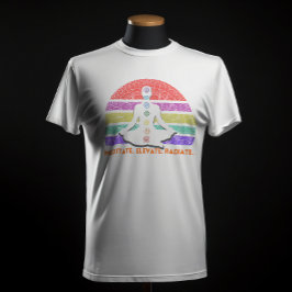 Camiseta Chakra Meditación Yoga Rainbow Sunset