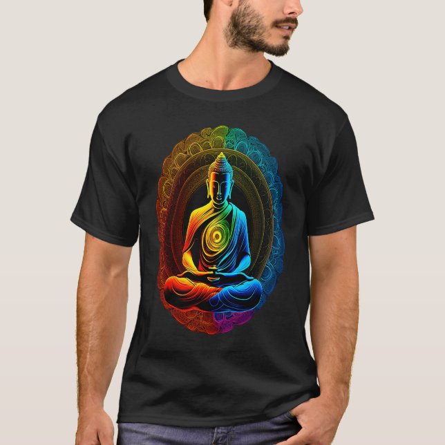 Camiseta Chakra Rainbow Buddha Circle (Anverso)