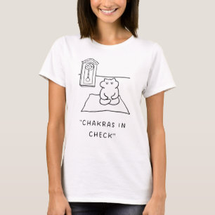 Camiseta Chakras en jaque Ilustracion Gato de Yoga