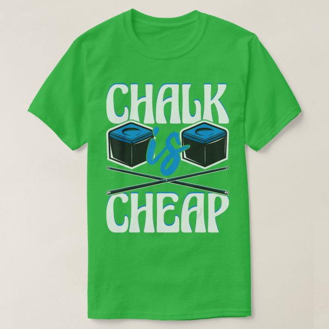 Camiseta Chalk Es CheapFunny 8Ball Pool Billiard Player (Diseño del anverso)