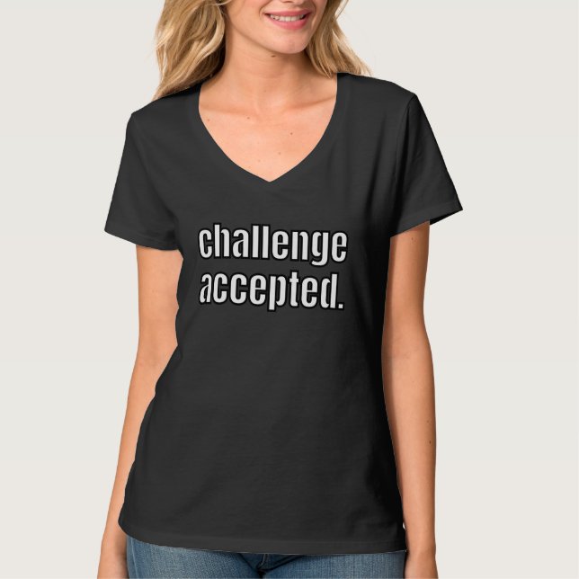 Camiseta Challenge Accepted Gamer Athlete Baller Sport  Gag (Anverso)