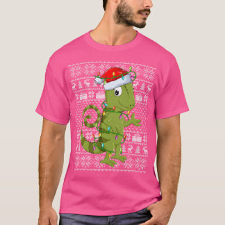 Camiseta Chameleon Animal Lover Santa Hat Ugly Chameleon Ch