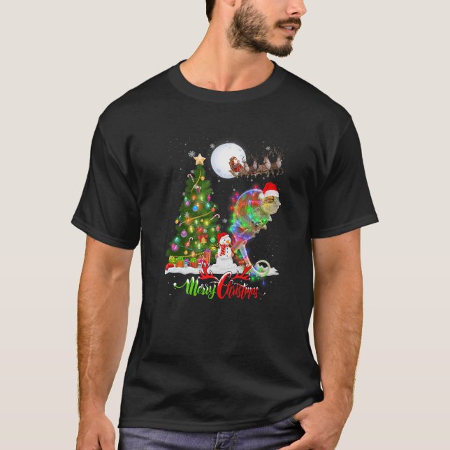 Camiseta Chameleon Animal Merry Christmas Animal Lover (Anverso)