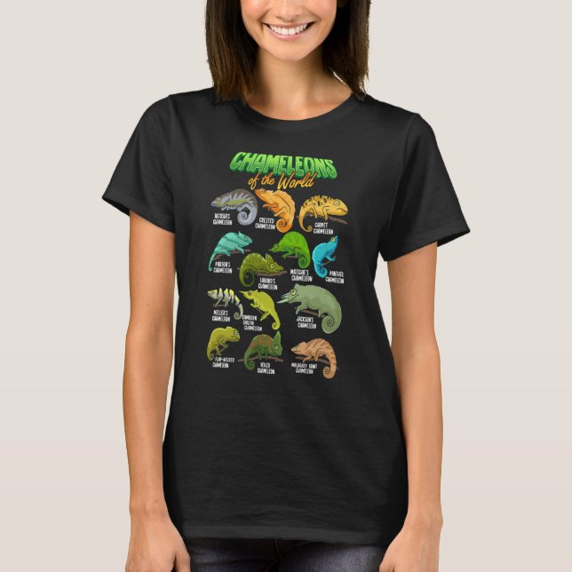 Camiseta Chameleon Animals of the World Reptile Lizard Herp (Anverso)