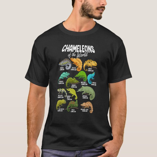 Camiseta Chameleon Animals of the World Reptile Lizard Herp (Anverso)