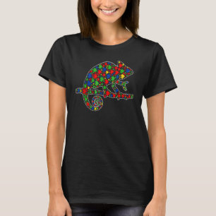 Camiseta Chameleon Animals Puzzle Pieces Autism Awareness