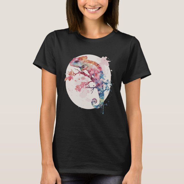 Camiseta Chameleon Cherry Blossom Japanese Sakura Reptile (Anverso)