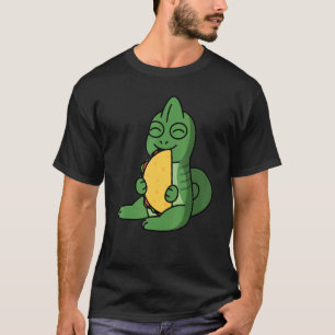 Camiseta Chameleon Comiendo Un Mascota Taco