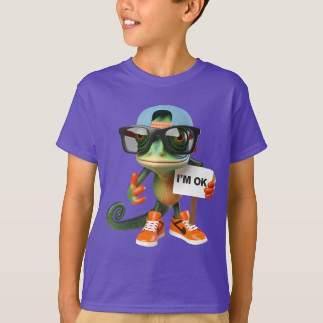 Camiseta Chameleon en las zapatillas de Naranja (Anverso)