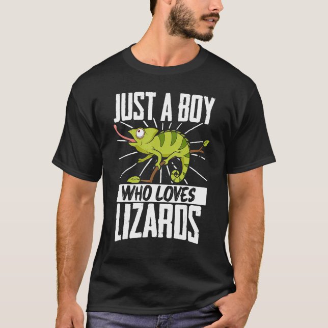 Camiseta Chameleon Es Sólo Un Niño Que Ama A Los Reptiles D (Anverso)