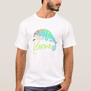 Camiseta Chameleon Karma Pun Retro Lizard de los años 80