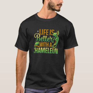 Camiseta Chameleon Life Better Chameleon Mom Dad Reptile