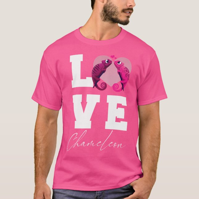 Camiseta Chameleon Love Cute Reptile Hermoso Geckos Con (Anverso)