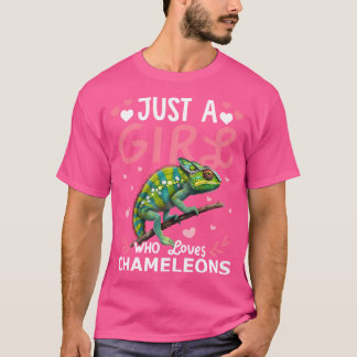 Camiseta Chameleon Lover Sólo Un Chica Que Ama Los Chameleo