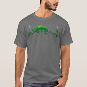 Camiseta Chameleon Mascota Heartbeat Reptil Retro