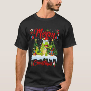 Camiseta Chameleon Merry Christmas Tree iluminando Santa Ch