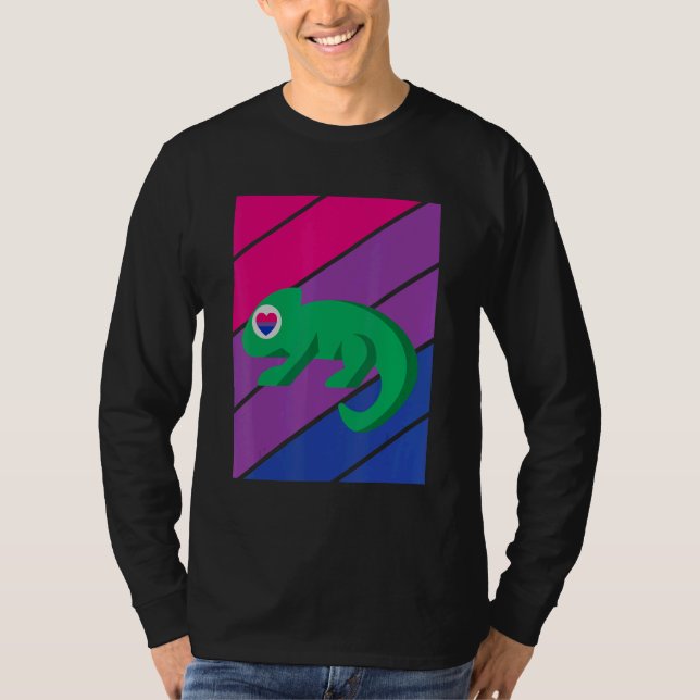 Camiseta Chameleon Pride Bisexual Flag LGBTQ Proud Ally Pri (Anverso)