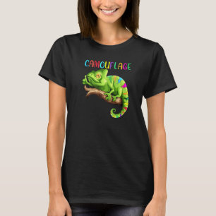 Camiseta Chameleon Reptiles Iguano Lizard Camouflage Terrar