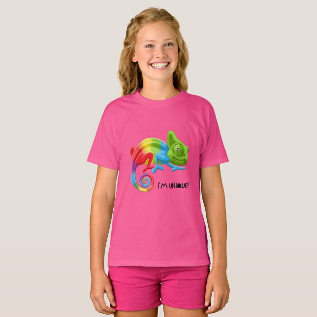 Camiseta Chameleon Única para Chicas - Lluvia Vibr (Anverso completo)