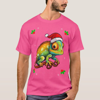 Camiseta Chameleon Viendo Navidades de Santa Hat Xmas Chame