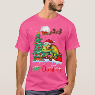 Camiseta Chameleon Viendo Santa Hat Navidad Feliz Navidad C