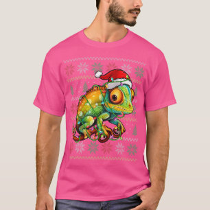 Camiseta Chameleon Viviendo Santa Hat Xmas Chameleon Lover 