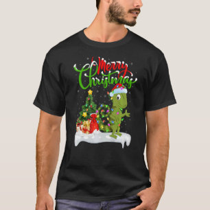 Camiseta Chameleon Xmas Decoraciones Santa Chameleon Christ