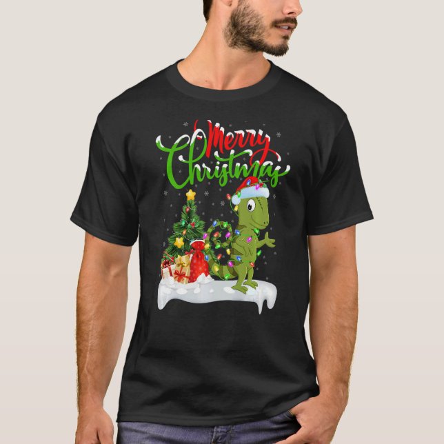 Camiseta Chameleon Xmas Decoraciones Santa Chameleon Christ (Anverso)