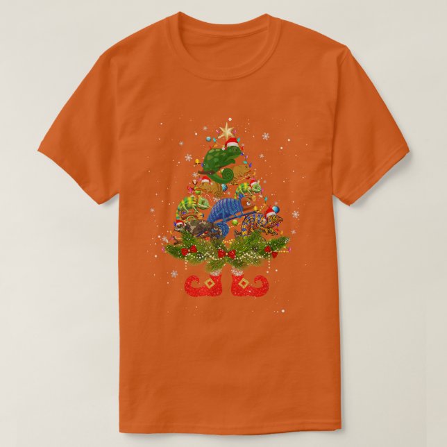 Camiseta Chameleons Christmas Tree Lights Funny Santa Hat L (Diseño del anverso)