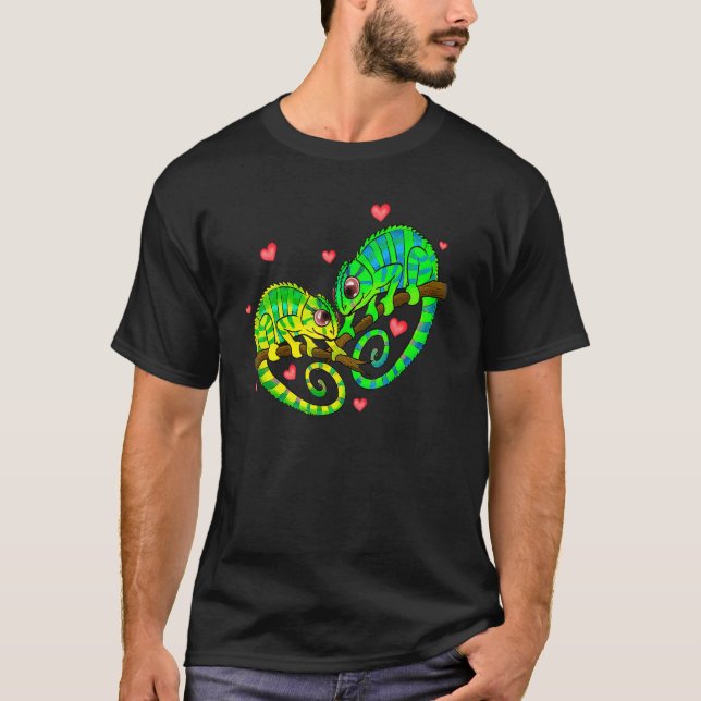 Camiseta Chameleons Couples Love Hearts Retro Style Valenti (Anverso)