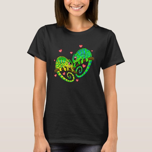 Camiseta Chameleons Couples Love Hearts Retro Style Valenti (Anverso)