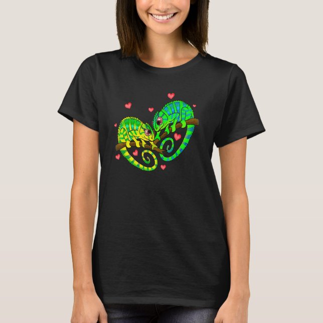 Camiseta Chameleons Couples Love Hearts Retro Style Valenti (Anverso)