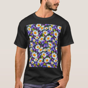 Camiseta Chamomile, flores silvestres: patrón sin costuras.