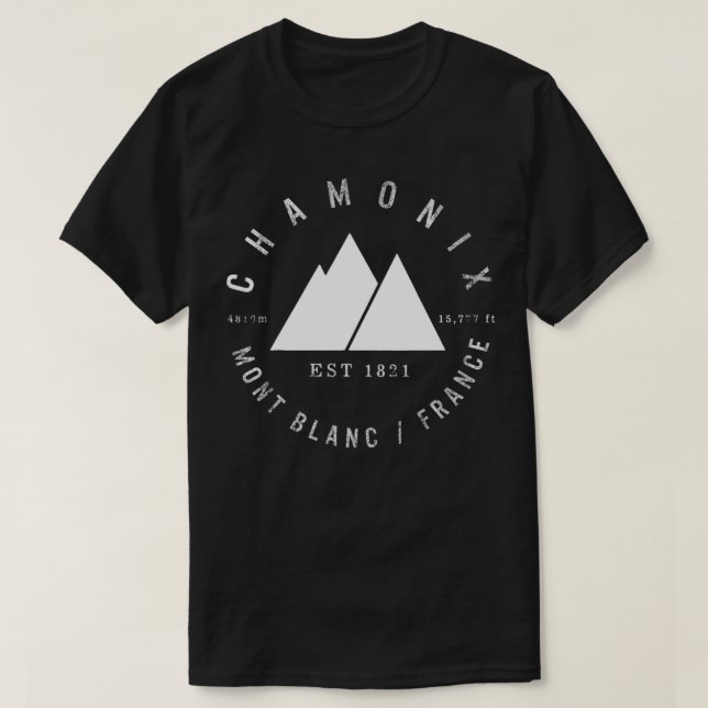 Camiseta Chamonix Valley Mont Blanc Francia Esquí Snowboard (Diseño del anverso)