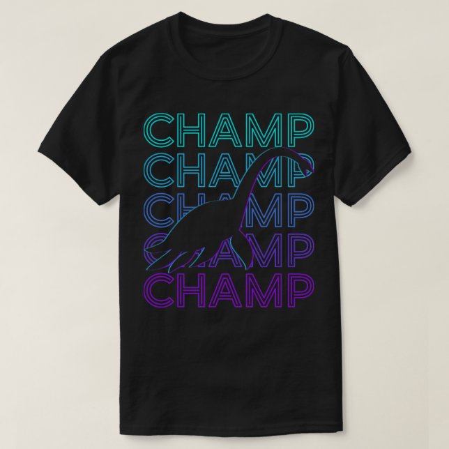 Camiseta Champ Champy Lake Monster Retro Regalo (Diseño del anverso)