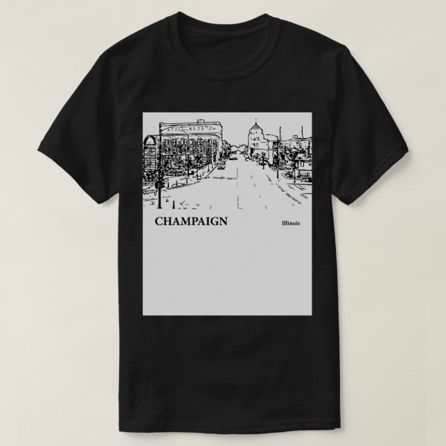 Camiseta Champaign Illinois TShirt 3 (Diseño del anverso)