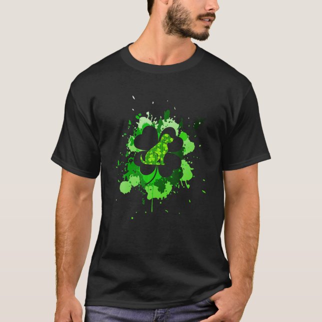 Camiseta Champán De Perro Shamrock Día De Simpatizantes Par (Anverso)