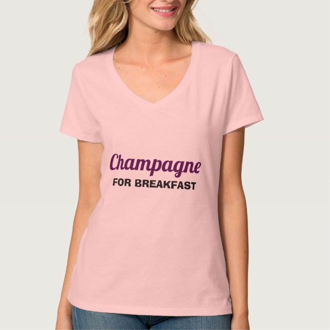 Camiseta Champán para el desayuno (Anverso)
