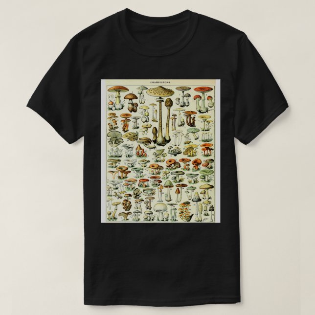 Camiseta Champignons Mushrooms Vintage Botanati Illustrati (Diseño del anverso)