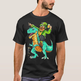 Camiseta Chamrock de dinosaurio con barba en el Día de San 